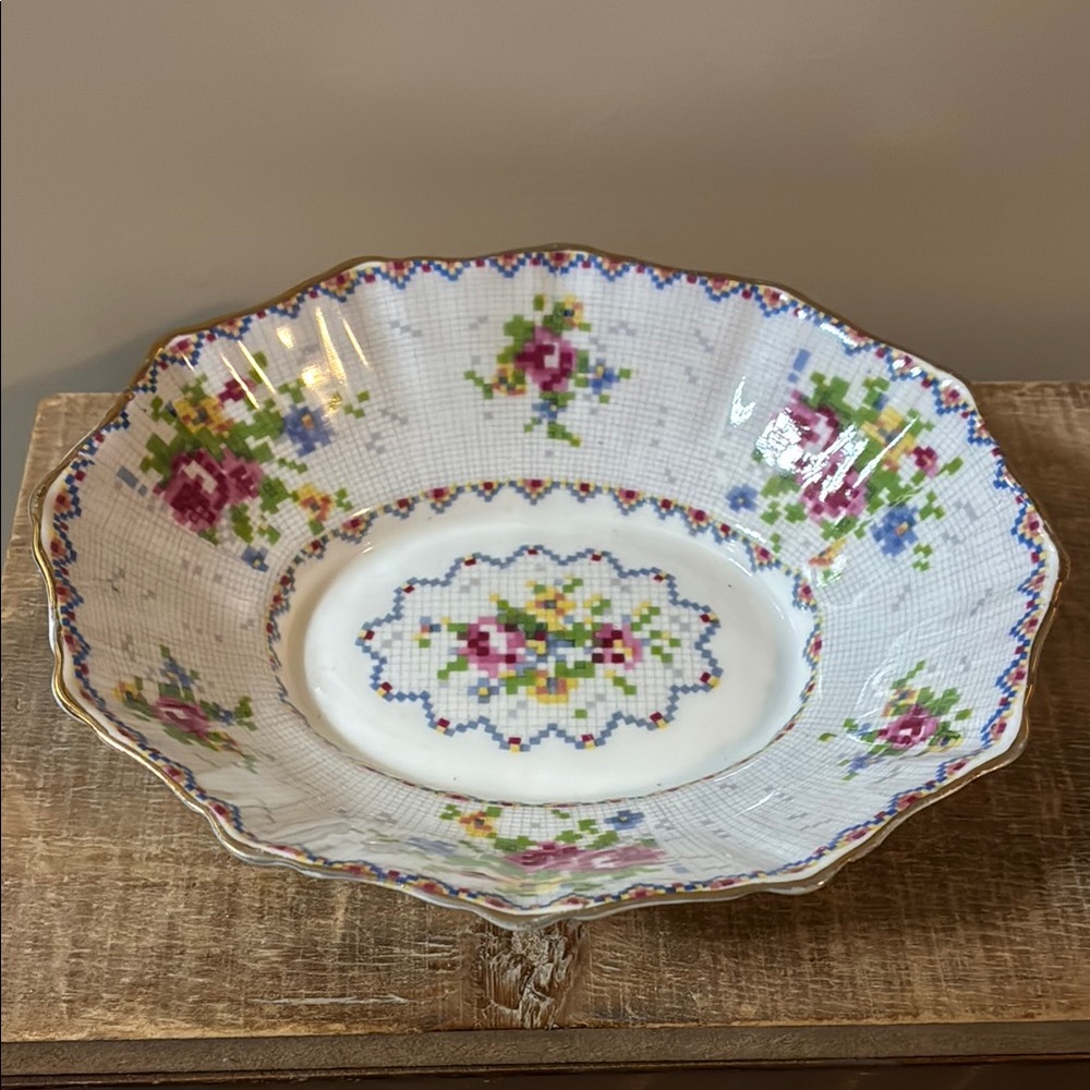 Roysl Albert Petite Point Candy Dish / Trinket Didh